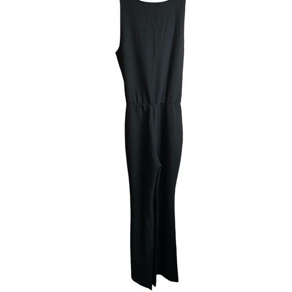 ANTHROPOLOGIE DREW Black Sleeveless Flare Wide Leg Elastic Waist Jumpsuit Size S - Picture 4 of 12